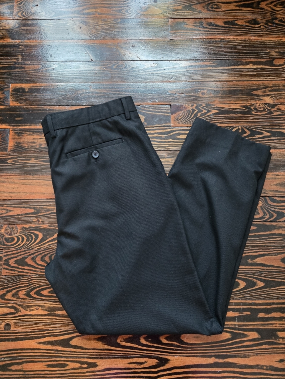 Banana Republic Standard Fit Black Dress Pants Flat Front Business Slacks 34X30